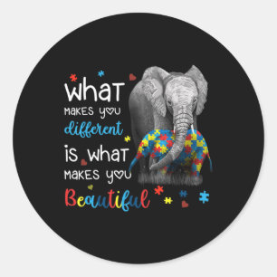 Wat maakt dat je verschillende ellephant mam-autis ronde sticker