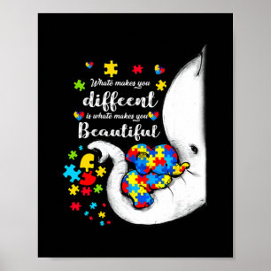 Wat maakt jou tot een ander Autism Child Elephant Poster