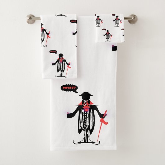 WAT? MAN CARICATURE Novelty Bath Towel set Bad Handdoek (Insitu)