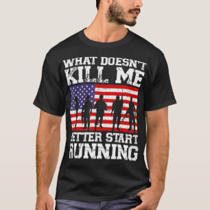 Wat me niet doodt, beter beginnen met het runnen v t-shirt