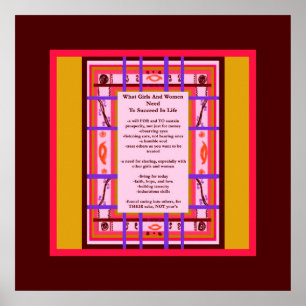 Wat meisjes en vrouwen nodig hebben, geslaagd in h poster