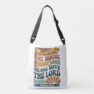 Wat mij en mijn huis betreft" Bijbelvers ontwerp Crossbody Tas