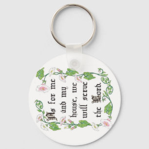 Wat mij en mijn huis betreft... Button Sleutelhang Sleutelhanger