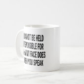 Wat mijn gezicht doet als je praat - Sarcastisch Koffiemok (Voorkant links)