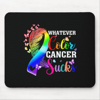 Wat ook de kleur is kanker zuigt Awareness Kleurri Muismat