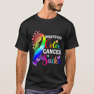 Wat ook de kleur is kanker zuigt Awareness Kleurri T-shirt