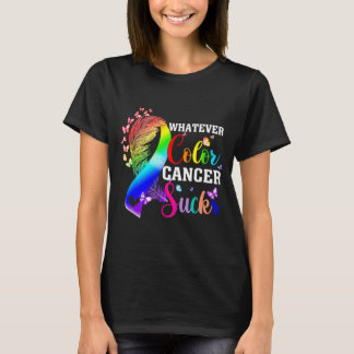 Wat ook de kleur is kanker zuigt Awareness Kleurri T-shirt