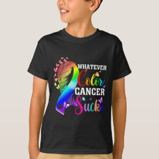 Wat ook de kleur is kanker zuigt Awareness Kleurri T-shirt