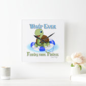 Wat ook drijft je schildpad 2 vierkante klok (Huis)