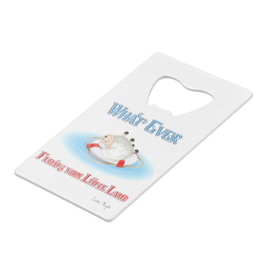 Wat ook drijft op je kleine lampje kredietkaart flessenopener (Voorkant Gekanteld)