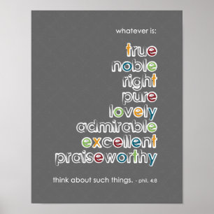 Wat ook: True Noble - Phil 4:8 Poster
