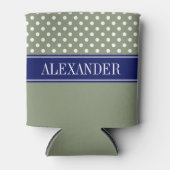 Wat Polka Dot CB Navy Naam Monogram Blikjeskoeler (Voorkant)