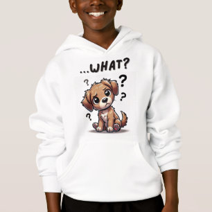 "... wat?" Schattige verwarde Cartoon puppy