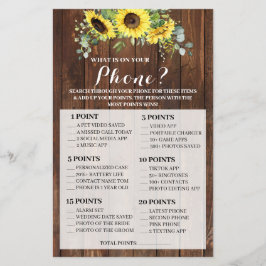 Wat staat er op je Phone Sunflower Shower Game Car Flyer