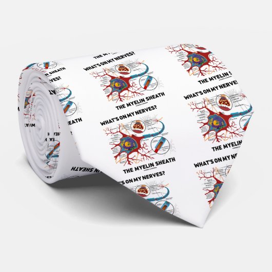 Wat staat er op mijn zenuwen? De Myelin Sheath Stropdas (Opgerold)