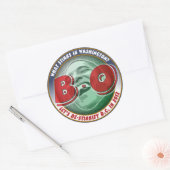 Wat stinkt in Washington? Ronde Sticker (Envelop)