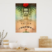 Wat u denkt over groei (afdrukken) poster (Keuken)