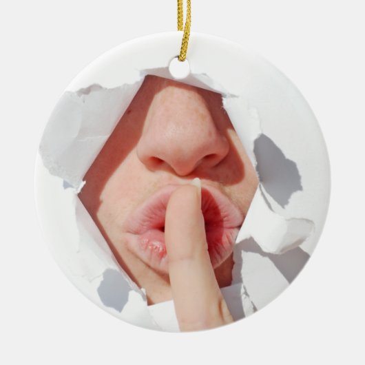 Wat voor geheim kerstcadeau? keramisch ornament (Voorkant)