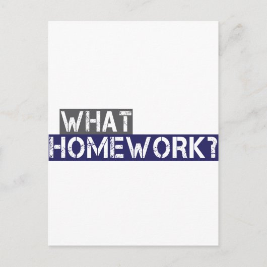 wat voor huiswerk ? briefkaart (Voorkant)