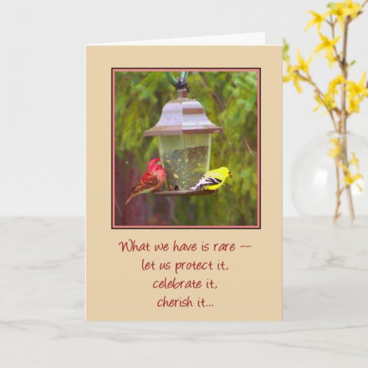 Wat we hebben is zeldzaam... vriendschap kaart (Gele Bloem)