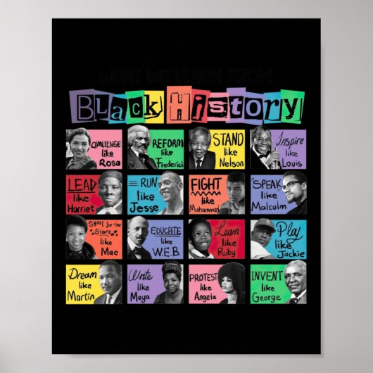 Wat we leren van Black History Sticker Poster (Voorkant)