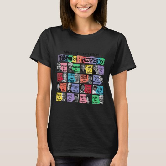 Wat we leren van Black History Sticker T-shirt (Voorkant)