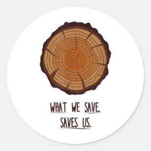 Wat we ons besparen Natuur bosbescherming _1 Ronde Sticker
