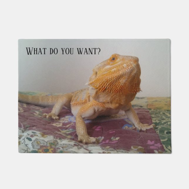 WAT WILT U Funny Bearded Dragon? Deurmat (Voorkant)