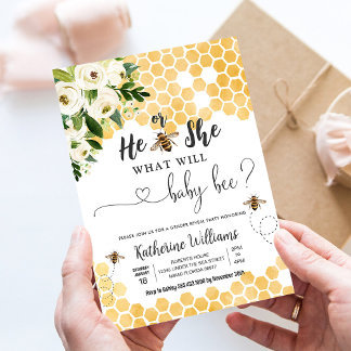 Wat wordt baby Bee Honey Bee Baby Shower Kaart