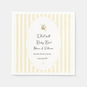 Wat wordt Baby Bee? Preppy Gele Geslachtsreveal Servet