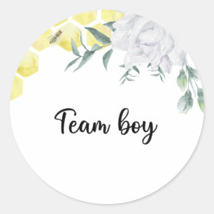 Wat wordt baby bee team boy ronde sticker