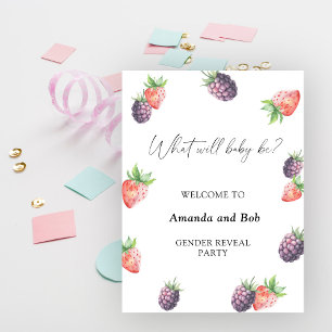 Wat zal baby gender onthullen welkom poster