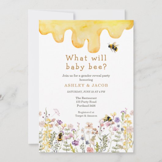 Wat zal Baby Wildflower Gender Reveal Kaart (Voorkant)