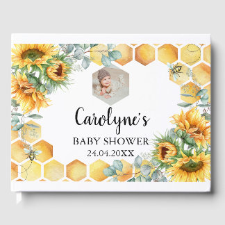 Wat zal Baby zonnebloem Baby shower Gastenboek