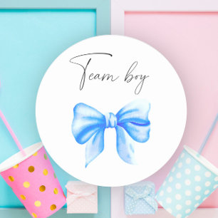 Wat zal de baby zijn team jongen ronde sticker