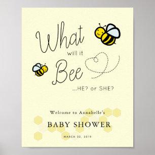 Wat zal het Baby shower Welkome Teken zijn Poster