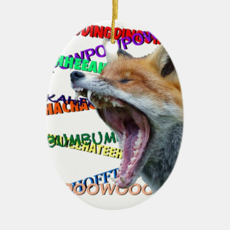 Wat zegt de Fox? Keramisch Ornament