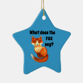 Wat zegt de vos over kleding en cadeaus? keramisch ornament (Rechts)