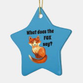 Wat zegt de vos over kleding en cadeaus? keramisch ornament (Links)