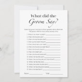 Wat zei de bruidegom Vrijgezellenfeest spel Kaart (Voorkant)