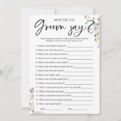 Wat zei de bruidegom Vrijgezellenfeest spel Kaart (Voorkant)