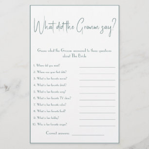 Wat zei de Groom? Shower Game Flyer