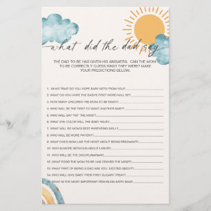 Wat zei de papa baby shower spelkaart