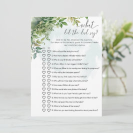 Wat zei de vader? Baby shower spel Kaart