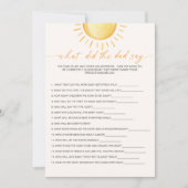 Wat zei de vader over het Baby shower Sunshine? Kaart (Voorkant)