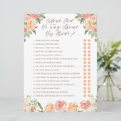 Wat zei hij over zijn Bride Shower Game? Kaart (Staand voorkant)