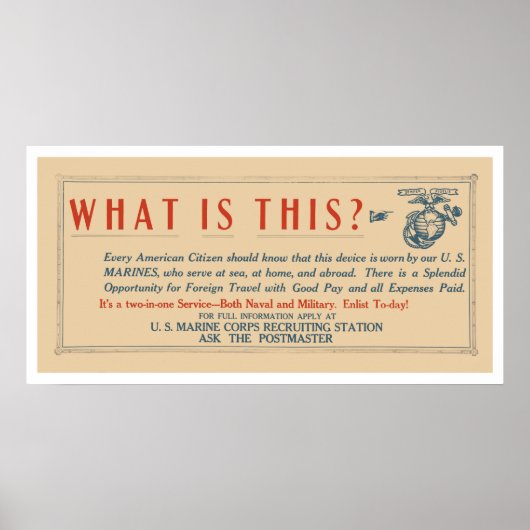 Wat zijn deze Amerikaanse mariniers? Poster (Voorkant)