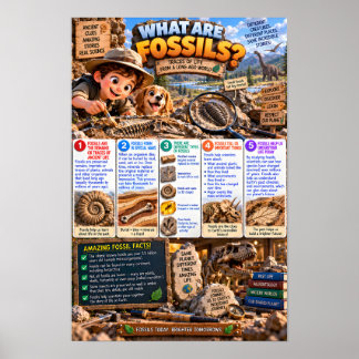 Wat zijn fossielen Infographic Poster