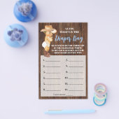 Wat zit er in de luiertas Cowboy Baby shower Game Flyer (Enkel)