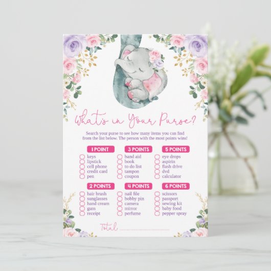 Wat zit er in je handse olifantenspel? kaart (Staand voorkant)